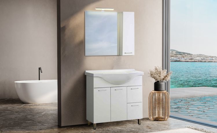 Betty mobile bagno L85 cm sospeso bianco lucido