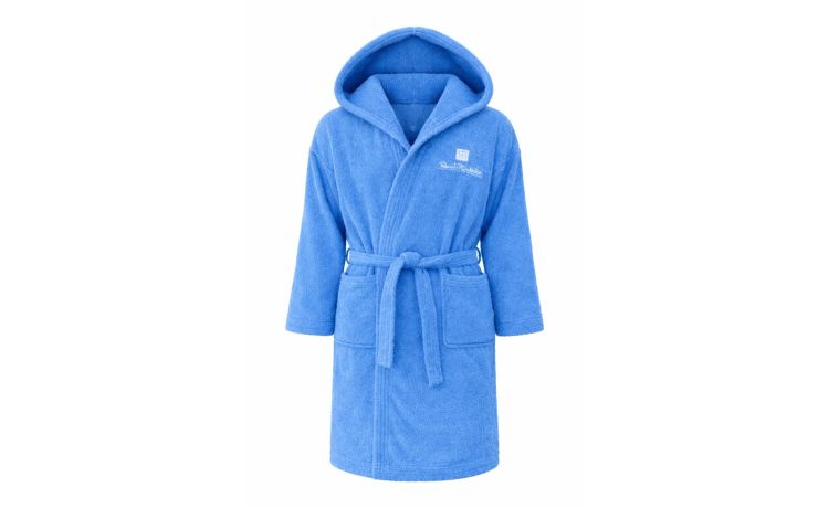 Accappatoio sara in spugna colore azzurro--Azzurro-Microfibra