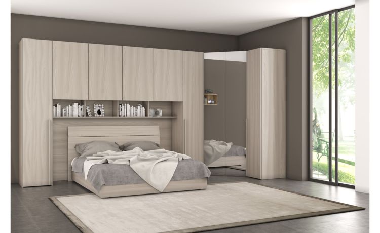 Mia giroletto matrimoniale olmo delicato-In pannello nobilitato-Legno naturale-Nobilitato-80 cmx172 cm