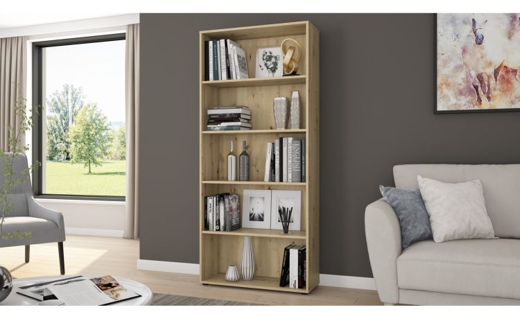 Box libreria rovere artisan L80 cm--Legno-Melaminico-180 cmx80 cm