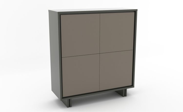 Rio madia 4 ante alta fango/visone--Marrone-Nobilitato-144 cmx129 cm