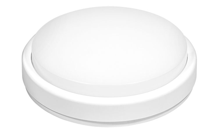 Plafoniera tonda bianca 18W Ø21 cm--Bianco-Policarbonato