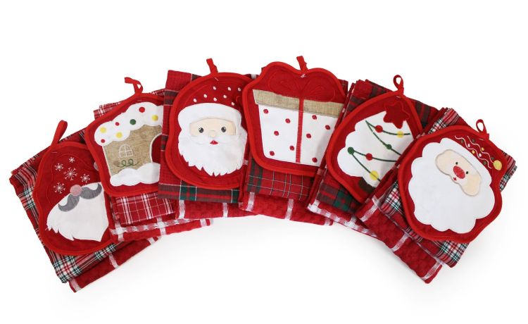 Set 2 strofinacci natalizi 45x65 cm assortito