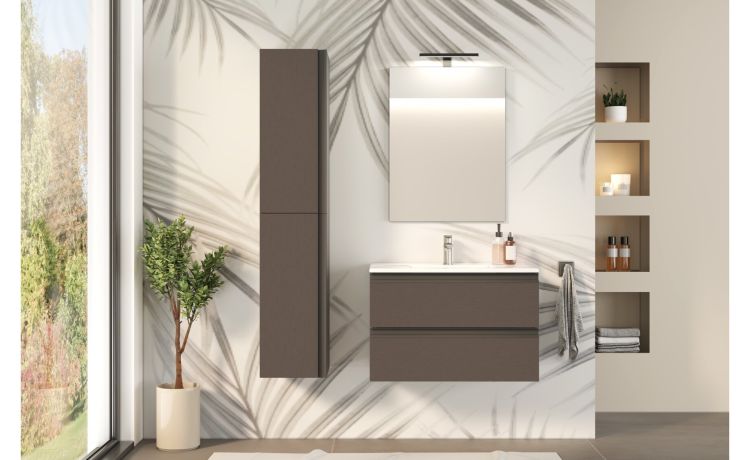 Young Colonna Bagno 2 Ante con Ripiani in Vetro