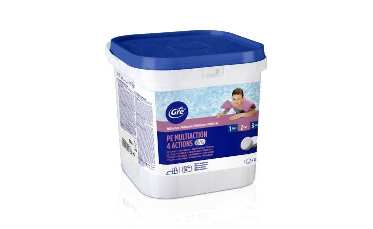 Trattamento piscina 4 azioni zero borico 5 kg Gre-Tavolette da 250 g per piscina