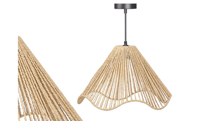 Sospensione a campana in fibra naturale Ø40 cm