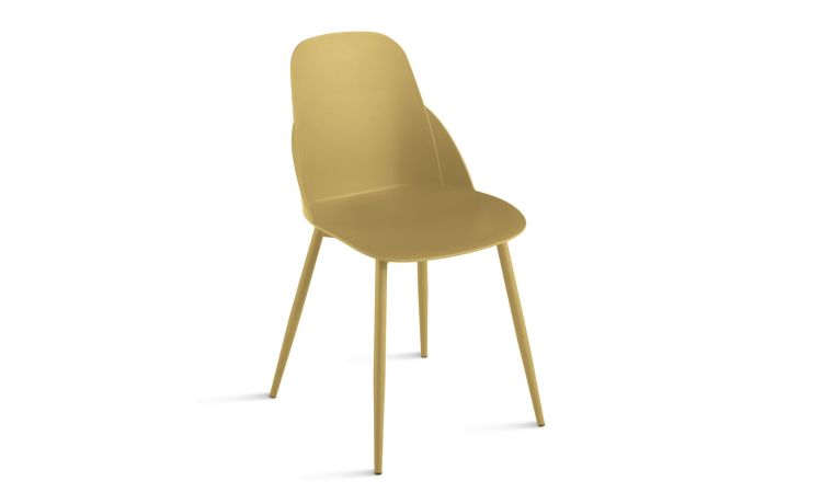 Cloe sedia in metallo e polipropilene color giallo--Giallo-Polipropilene-82 cmx44 cm