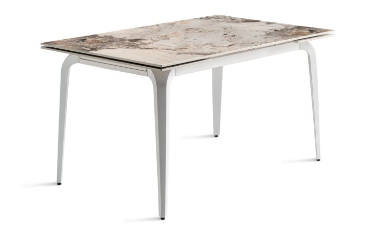 Rei tavolo allungabile marmo pandora--Bianco-Pietra-77 cmx140 cm