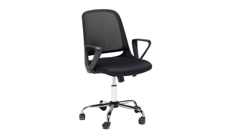 Aron poltrona ufficio in tessuto nero--Nero-Nylon-80 cmx62 cm