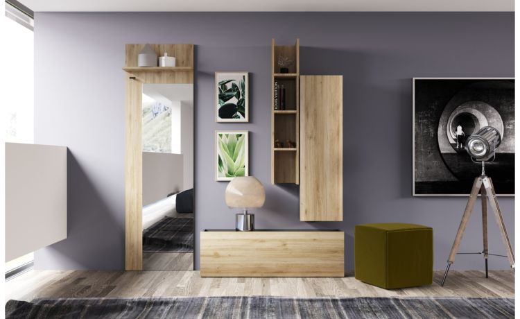 Gilda ingresso composizione n.41  colore kadiz- L.200 P.50/33 H.200 cm--Pannello-200 cmx200 cm