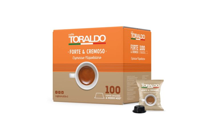 Caffè Toraldo cialde compatibili A Modo Mio - forte e cremoso box da 100 pezzi