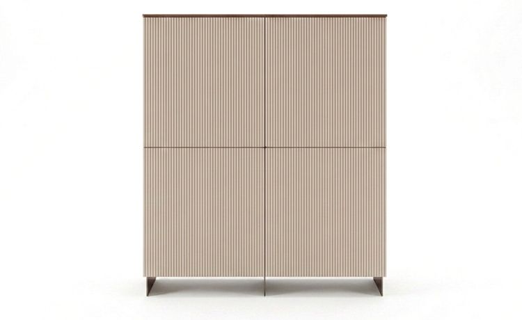 New York madia alta 4 ante 120 cm Noce Java e Creta--Beige-Nobilitato-139 cmx120 cm