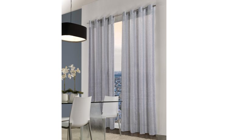 Nancy tenda con anelli, colore bianco 140×280 cm--Bianco-Poliestere