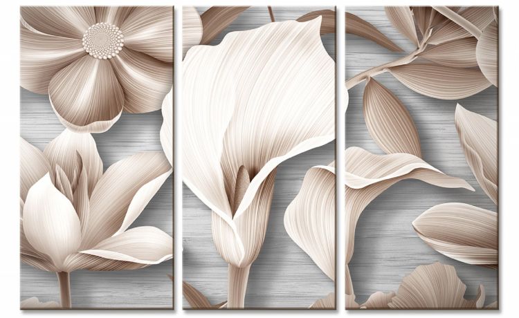 Flower canvas 3 tele floreale 180x122 cm- -Multicolore-Canvas-122 cmx180 cm
