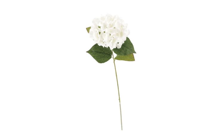 Ortensia fiore artificiale bianco h61 cm- -Bianco-Plastica
