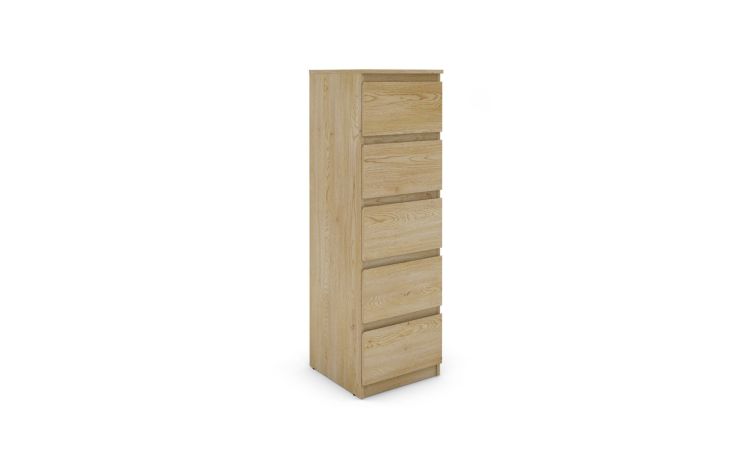 Akitas settimino 5 cassetti rovere chiaro--Legno-Pannello-128 cmx40 cm